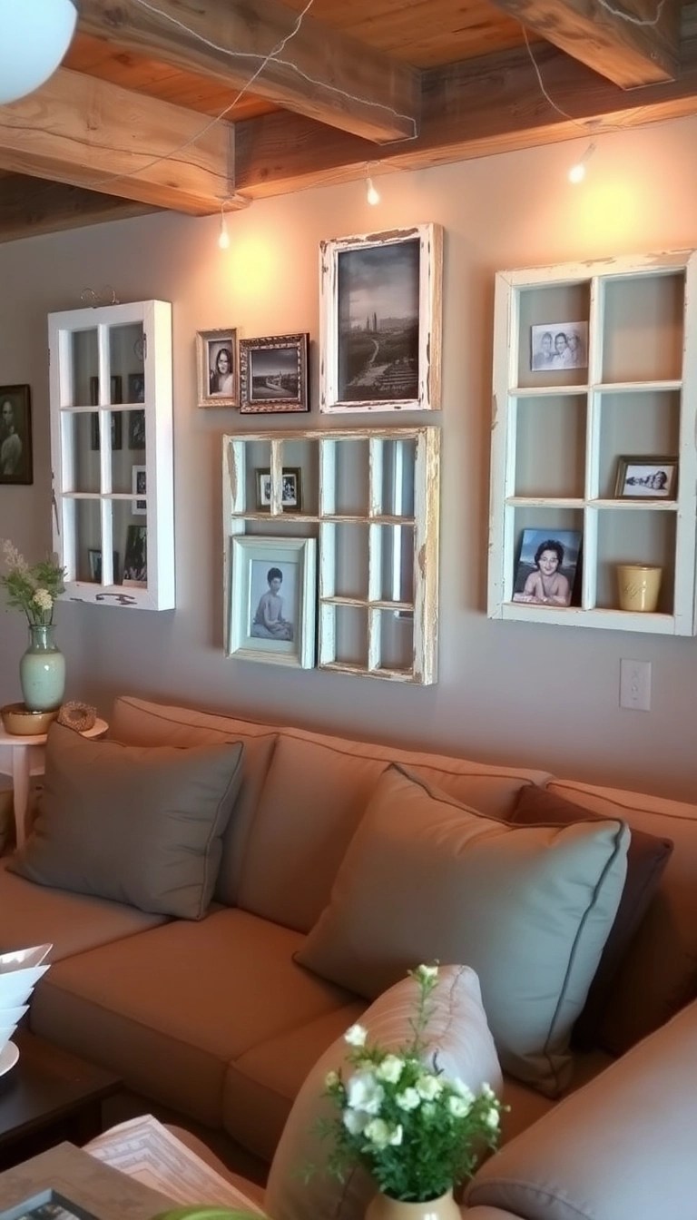 17 Unique Wall Art Ideas That'll Transform Your Home in Minutes (#11 Will Wow You!) - 10. Upcycled Window Frames