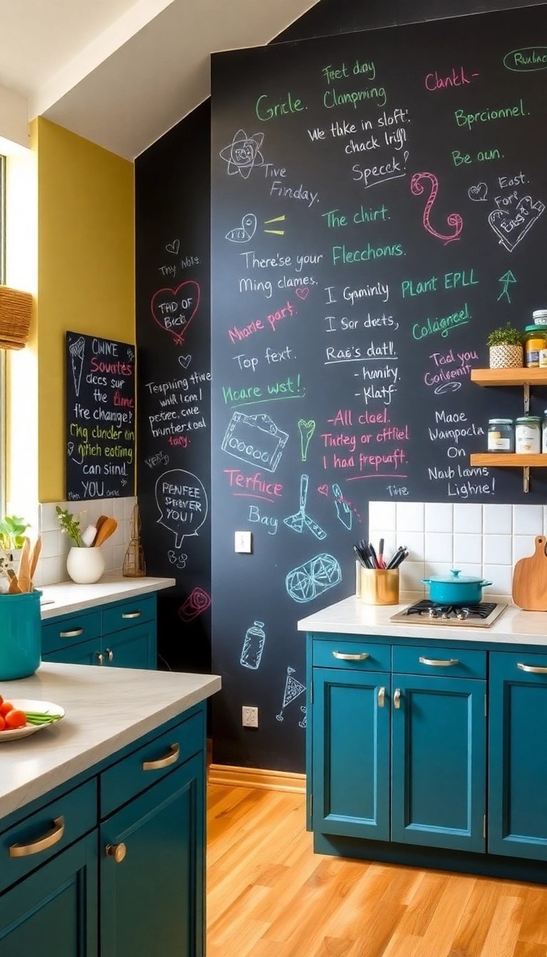 17 Unique Wall Art Ideas That'll Transform Your Home in Minutes (#11 Will Wow You!) - 11. Interactive Chalkboard Wall