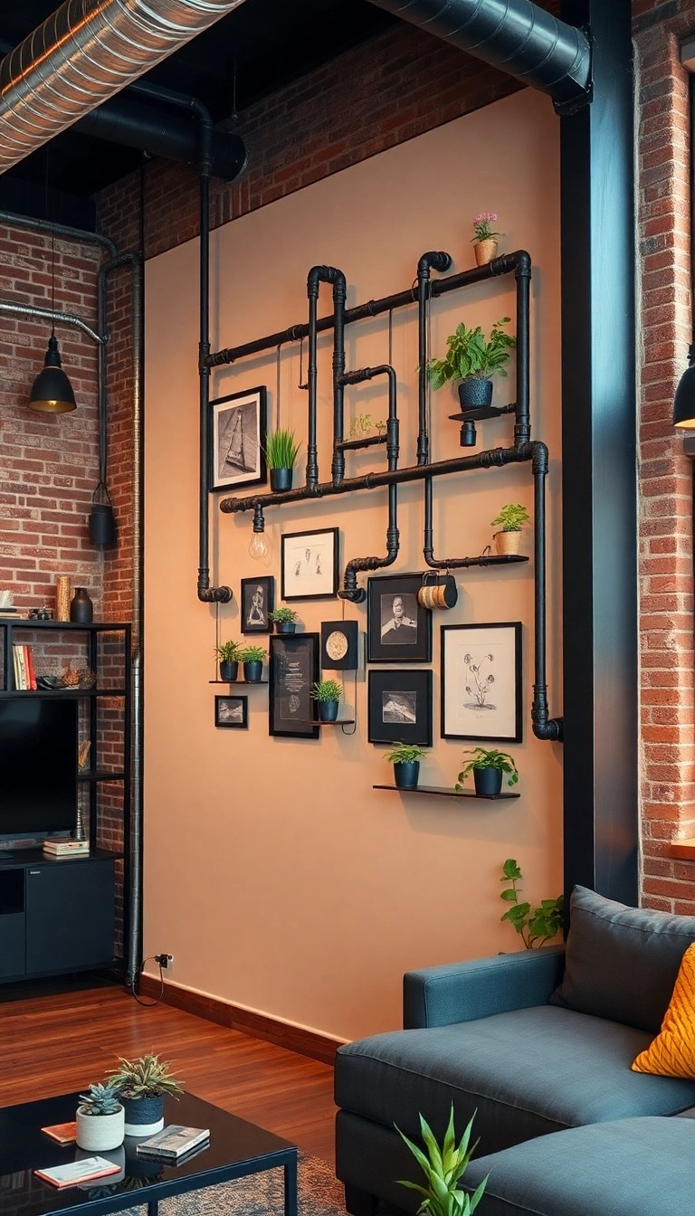 17 Unique Wall Art Ideas That'll Transform Your Home in Minutes (#11 Will Wow You!) - 16. Industrial Pipe Art Display