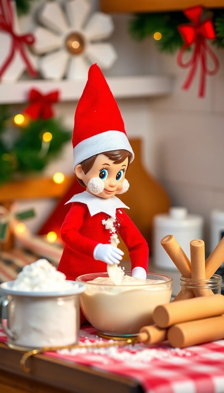 25 Hilarious Elf on the Shelf Ideas That Will Make Your Kids Squeal with Joy! - 16. Elf's Baking Bonanza