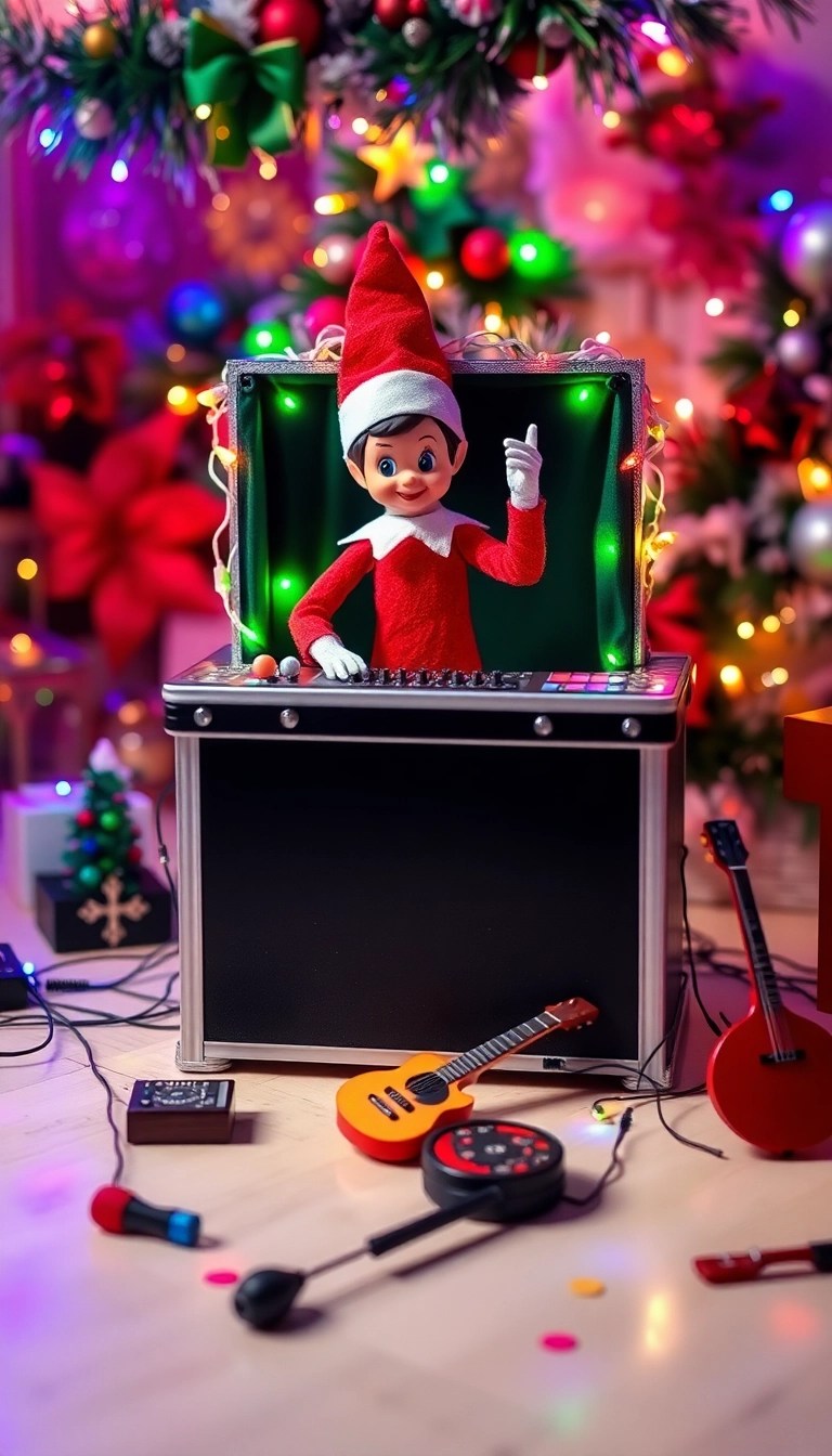 25 Hilarious Elf on the Shelf Ideas That Will Make Your Kids Squeal with Joy! - 18. Elf's Holiday Dance Party