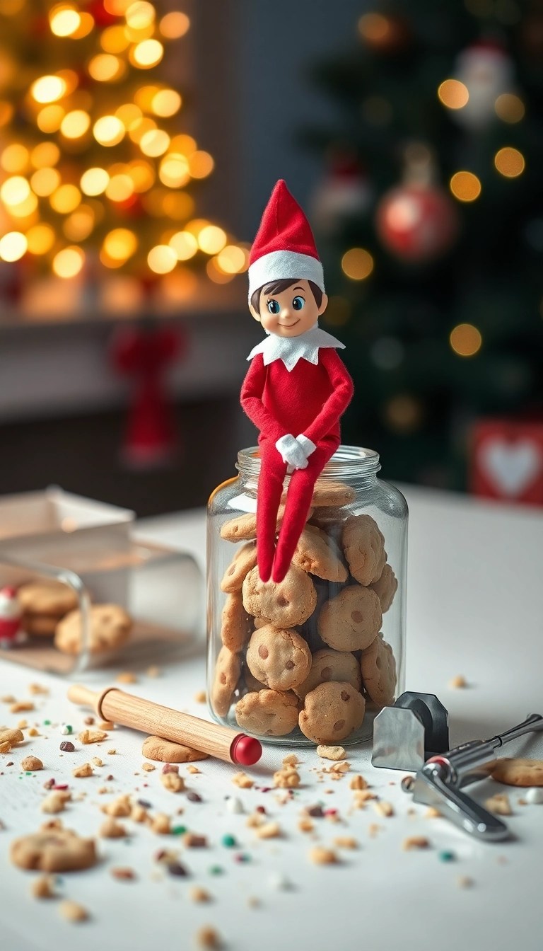 25 Hilarious Elf on the Shelf Ideas That Will Make Your Kids Squeal with Joy! - 2. Elf's Cookie Heist